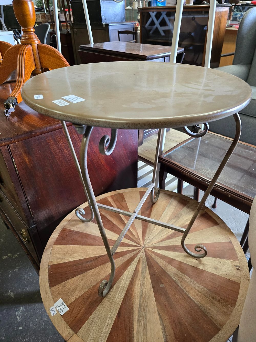 Lot 112: 1 X INDUSTRIALM STYLE SIDE TABLE RRP 25