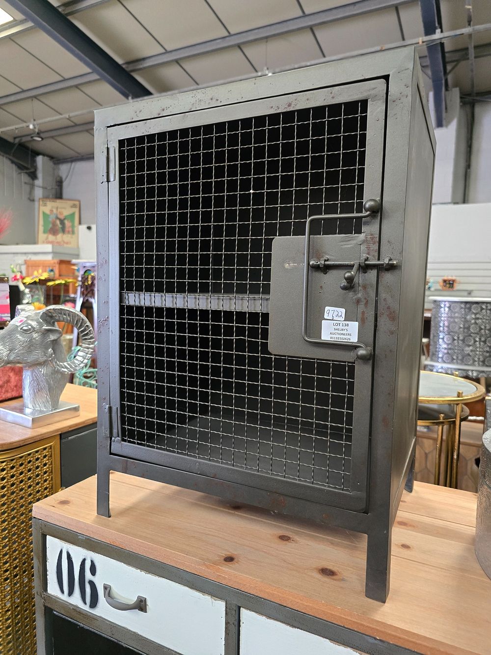 Lot 138: 1 X SMALL INDUSTRIAL STYLE STORAGE UNIT RRP...