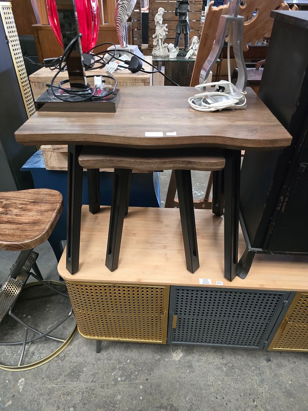 Lot 172: 1 X PAIR OF HEAVY INDUSTRIAL STYLE NEST...