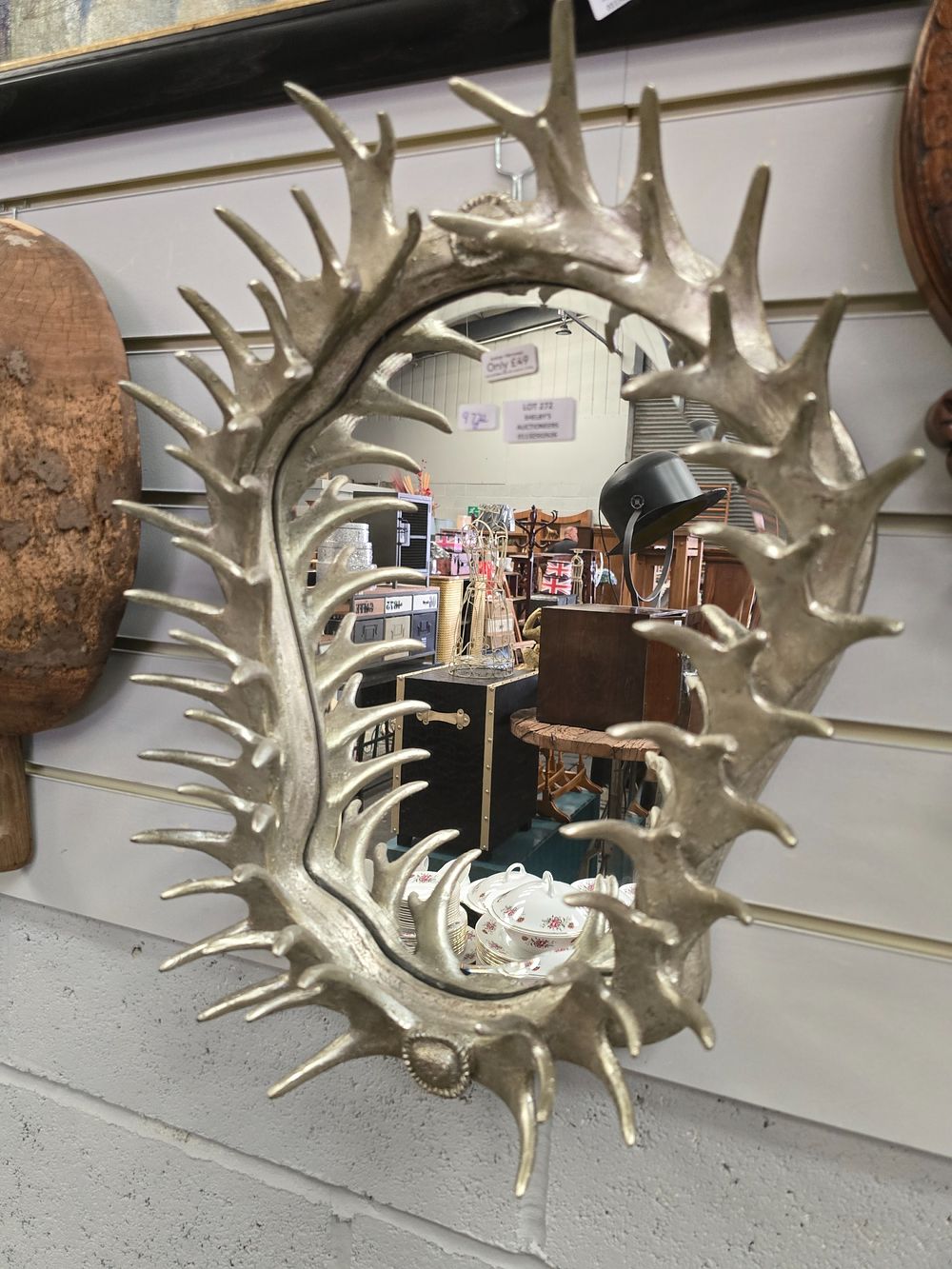 Lot 272: 1 X NEW ANTLER STYLE WALL MIRROR RRP...