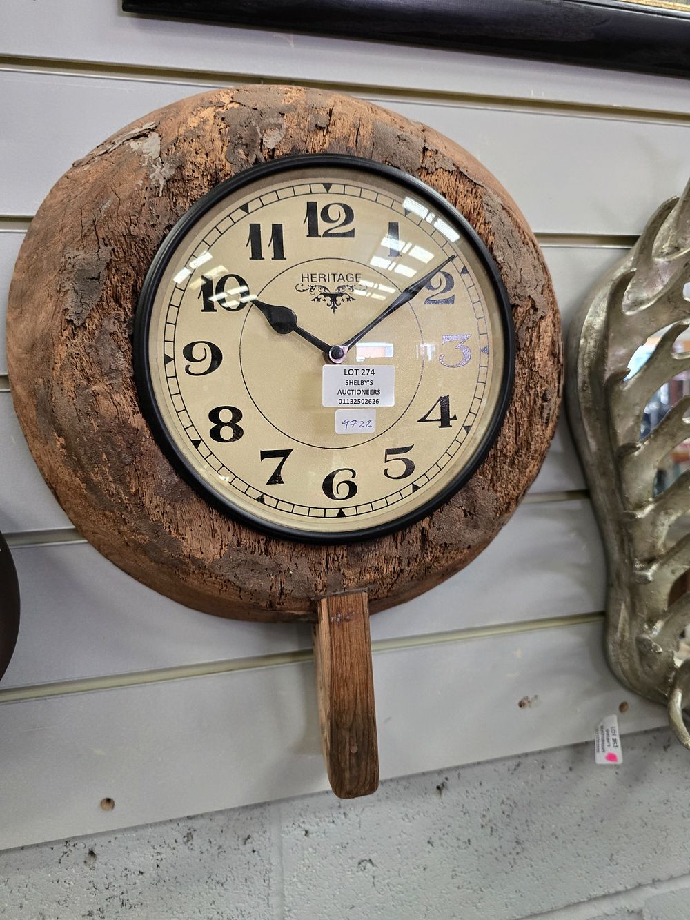 Lot 274: 1 X WOODEN SALVAGE CLOCK