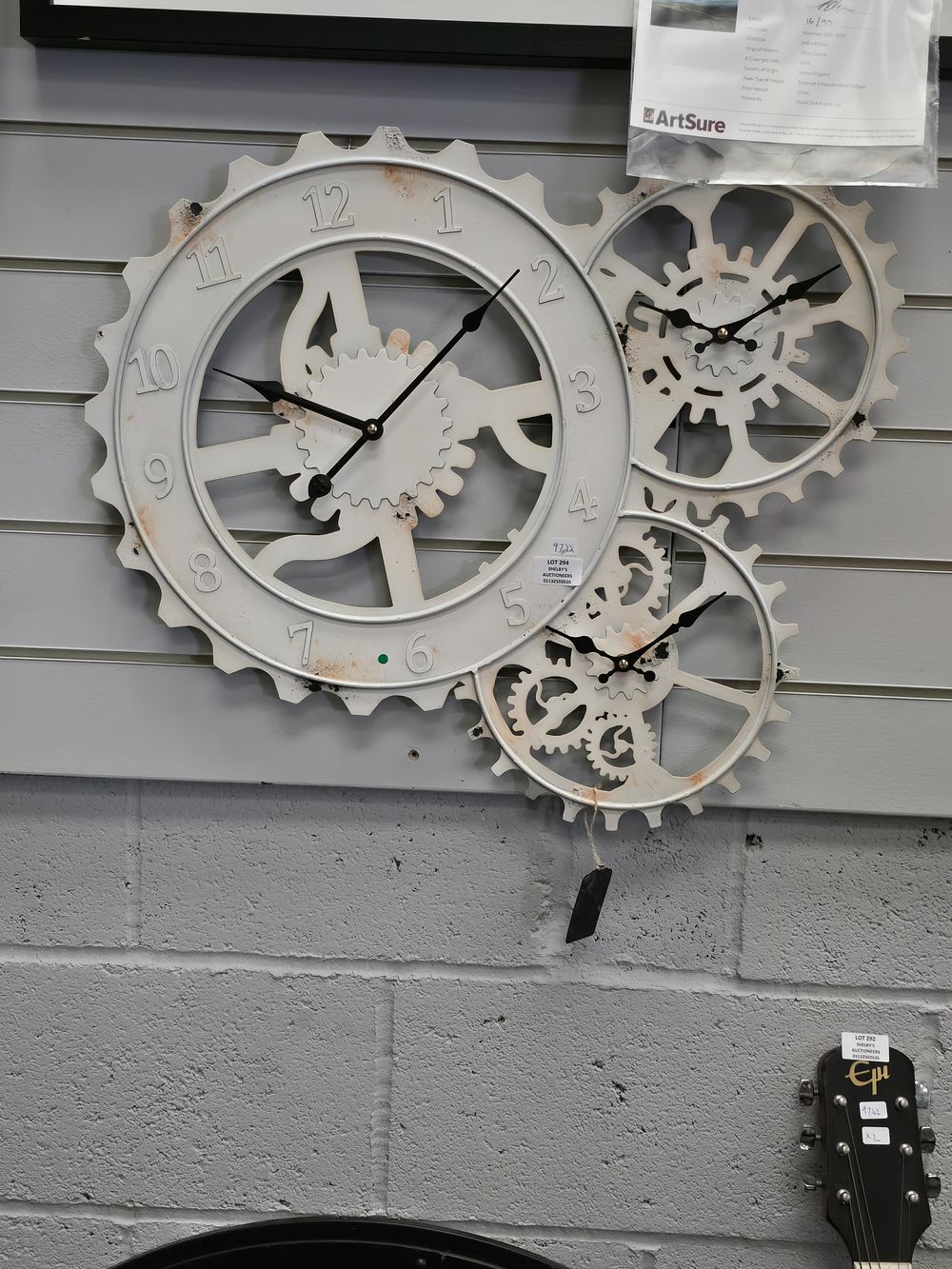 Lot 294: 1 X INDUSTRIAL STYLE COG CLOCK RRP 40