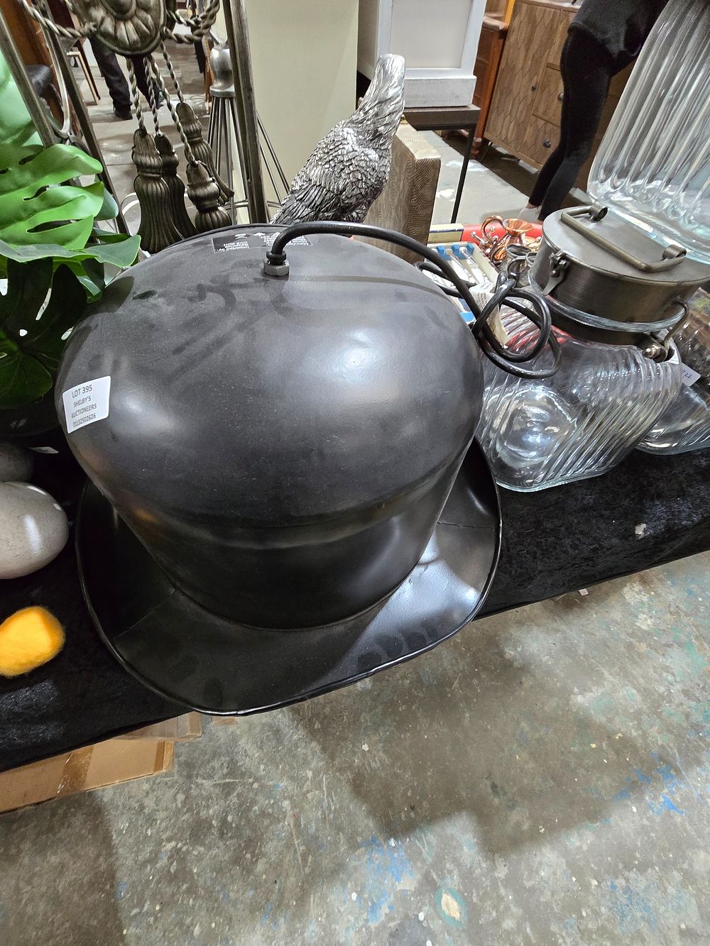 Lot 395: 1 X BOWLER HAT LIGHT FITTING
