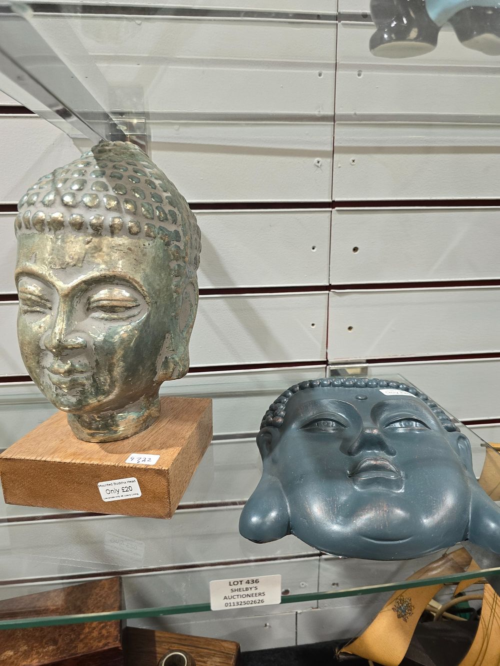Lot 436: 1 X LARE MOUNTED BUDDAH HEAD WITH WALL...