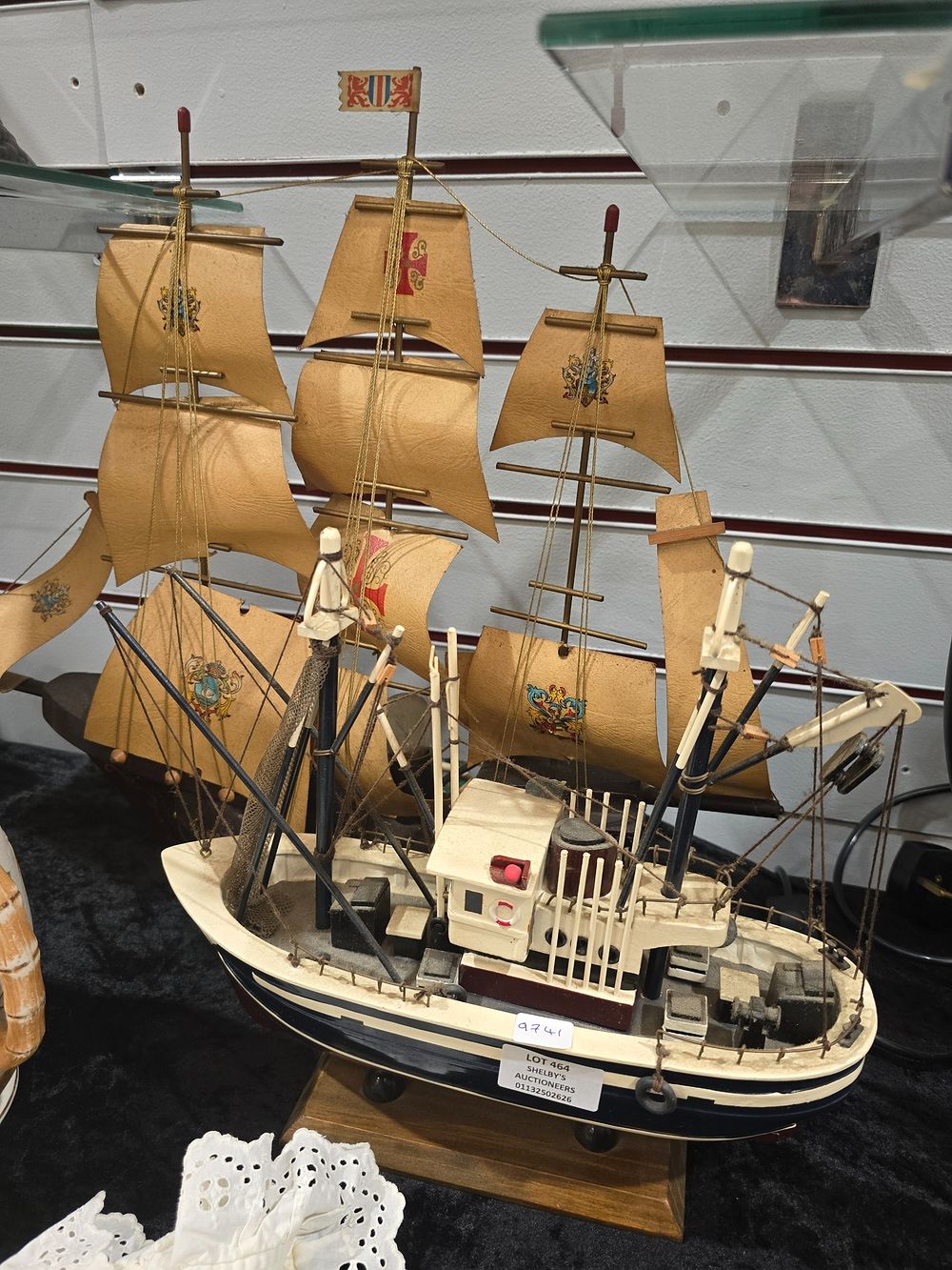 Lot 464: 2 X WOODEN BOAT MODELS SANTA MARIA AND...