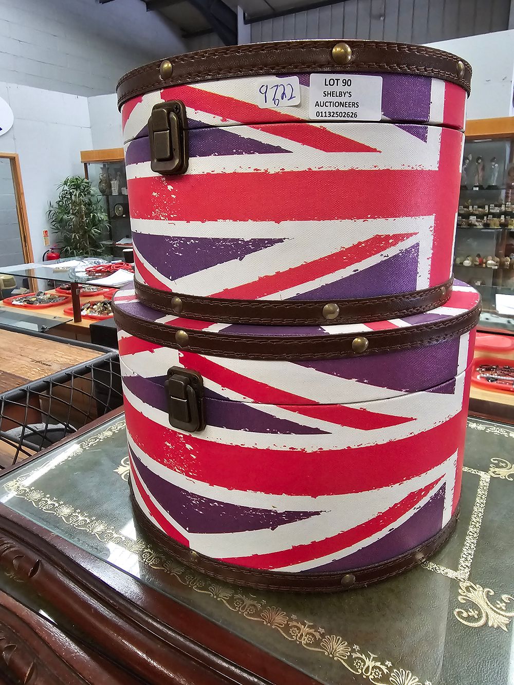 Lot 90: PAIR OF UNION JACK STORAGE BOXES RRP 40