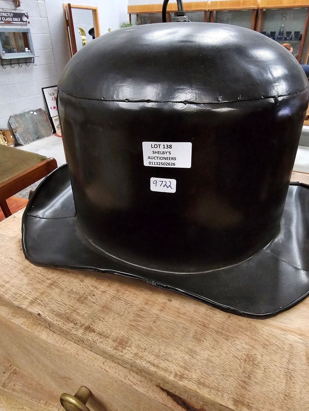 Lot 138: 1 X BOWLER HAT LIGHT FITTING