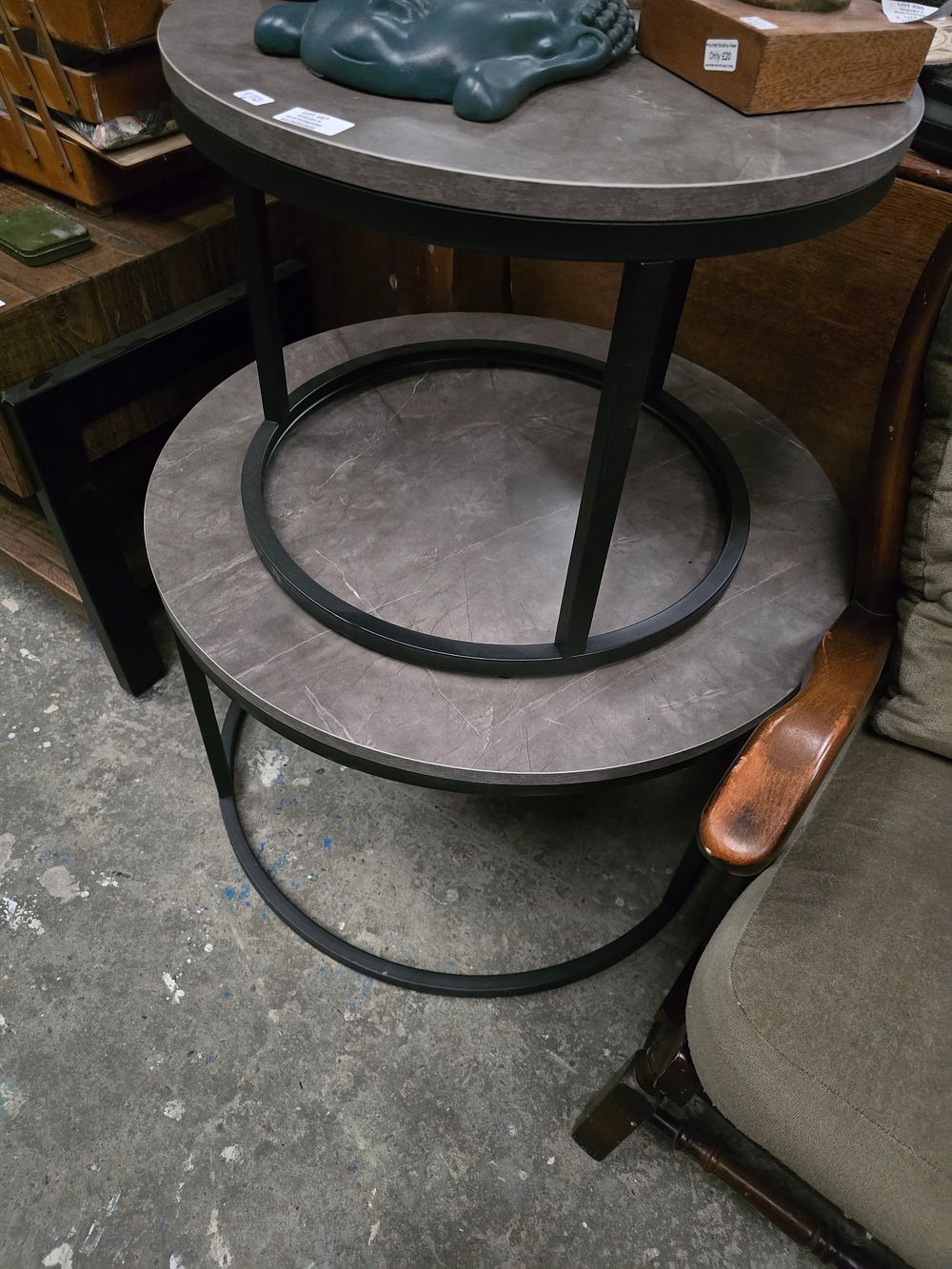 Lot 167: PAIR OF NEW STONE STYLE AND METAL OCASSIONAL...