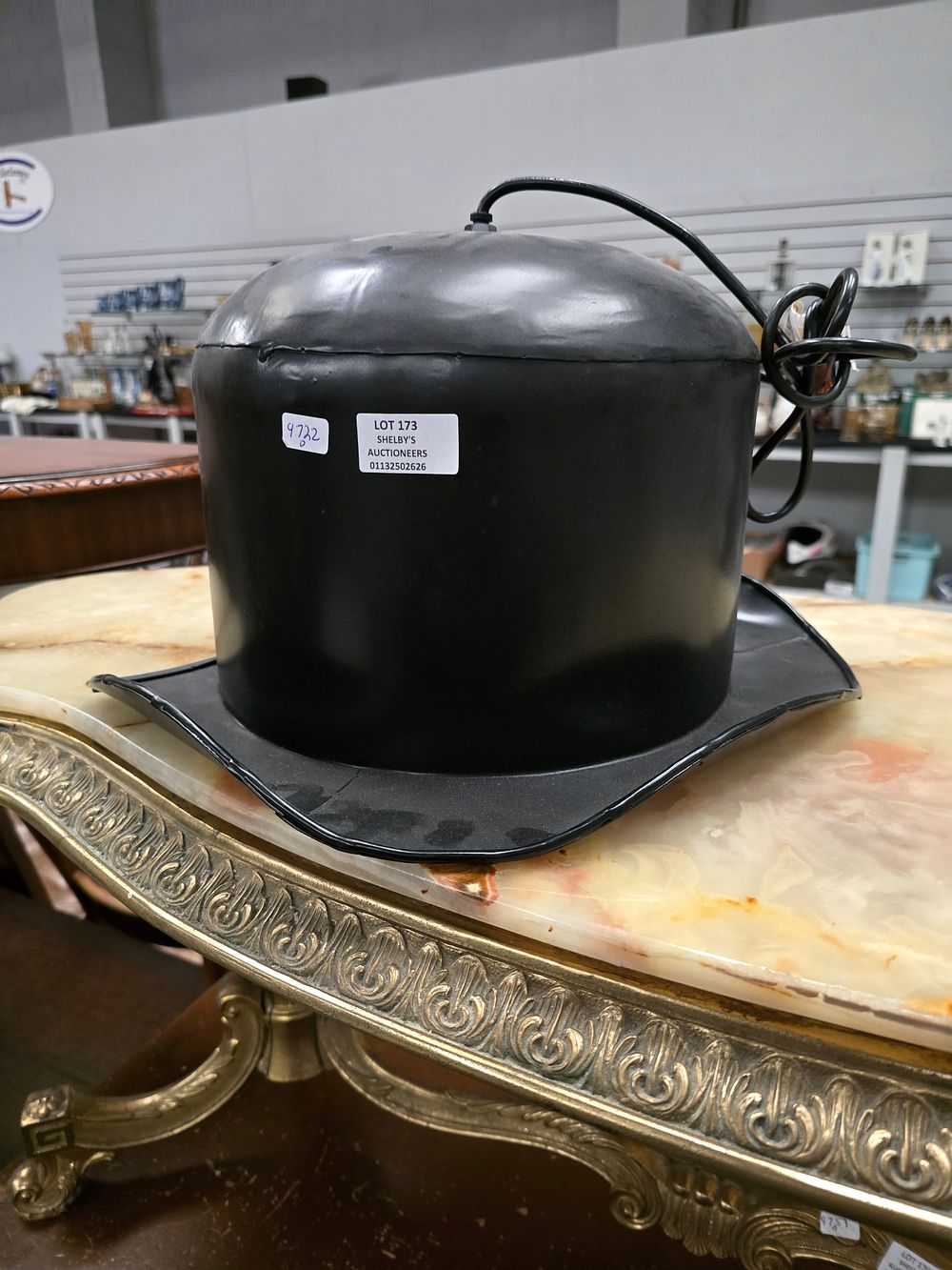 Lot 173: 1 X BOWLER HAT LIGHT FITTING