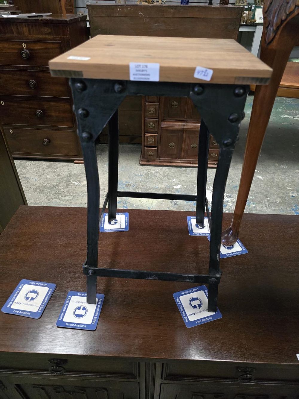Lot 178: 1 X NEW INDUSTRIAL STYLE STOOL RRP 50
