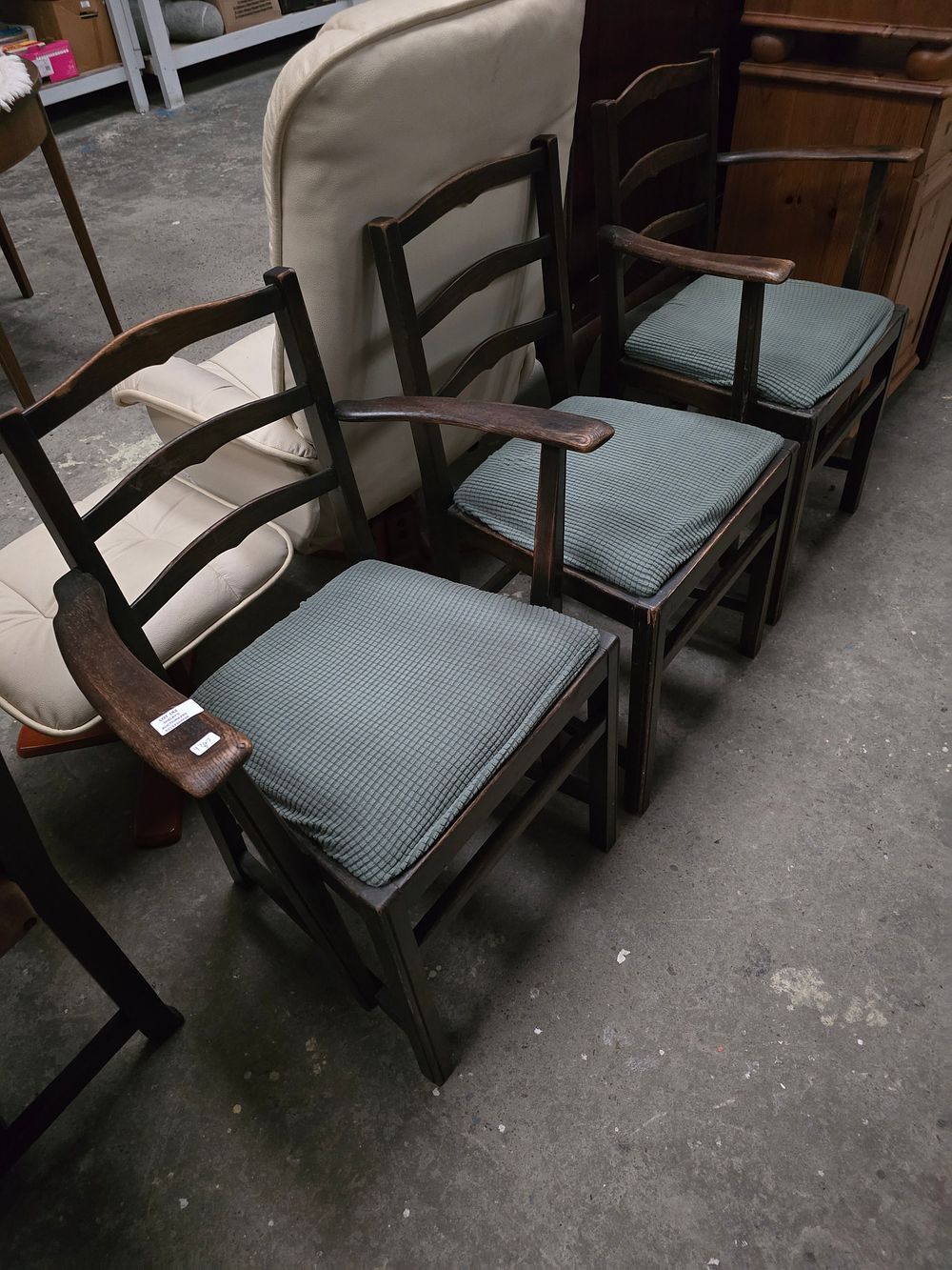 Lot 182: SET OF 3 ERCOL LADDER BACK CHAIRS