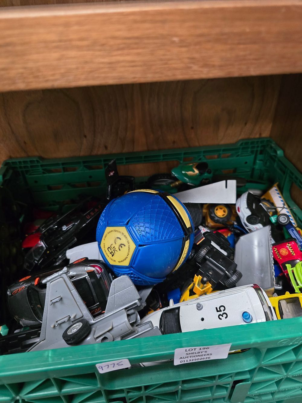 Lot 196: 1 X BASKET CONTAINING VARIOUS PLAY WORN VEHICLES...
