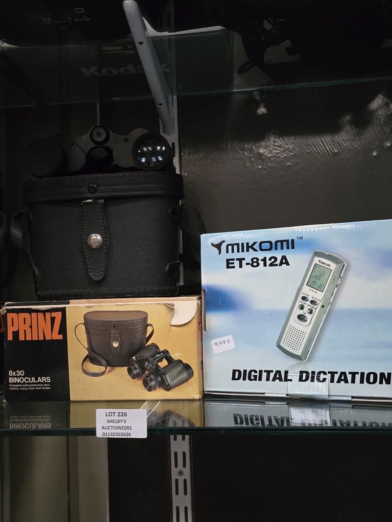 Lot 226: 1 X PAIR OF PRINZ BINOCULARS WITH DICTAPHONE