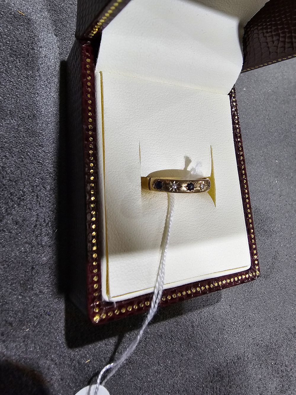 Lot 252: 1 X 9CT GOLD SAPHIRE AND DIAMOND SET...