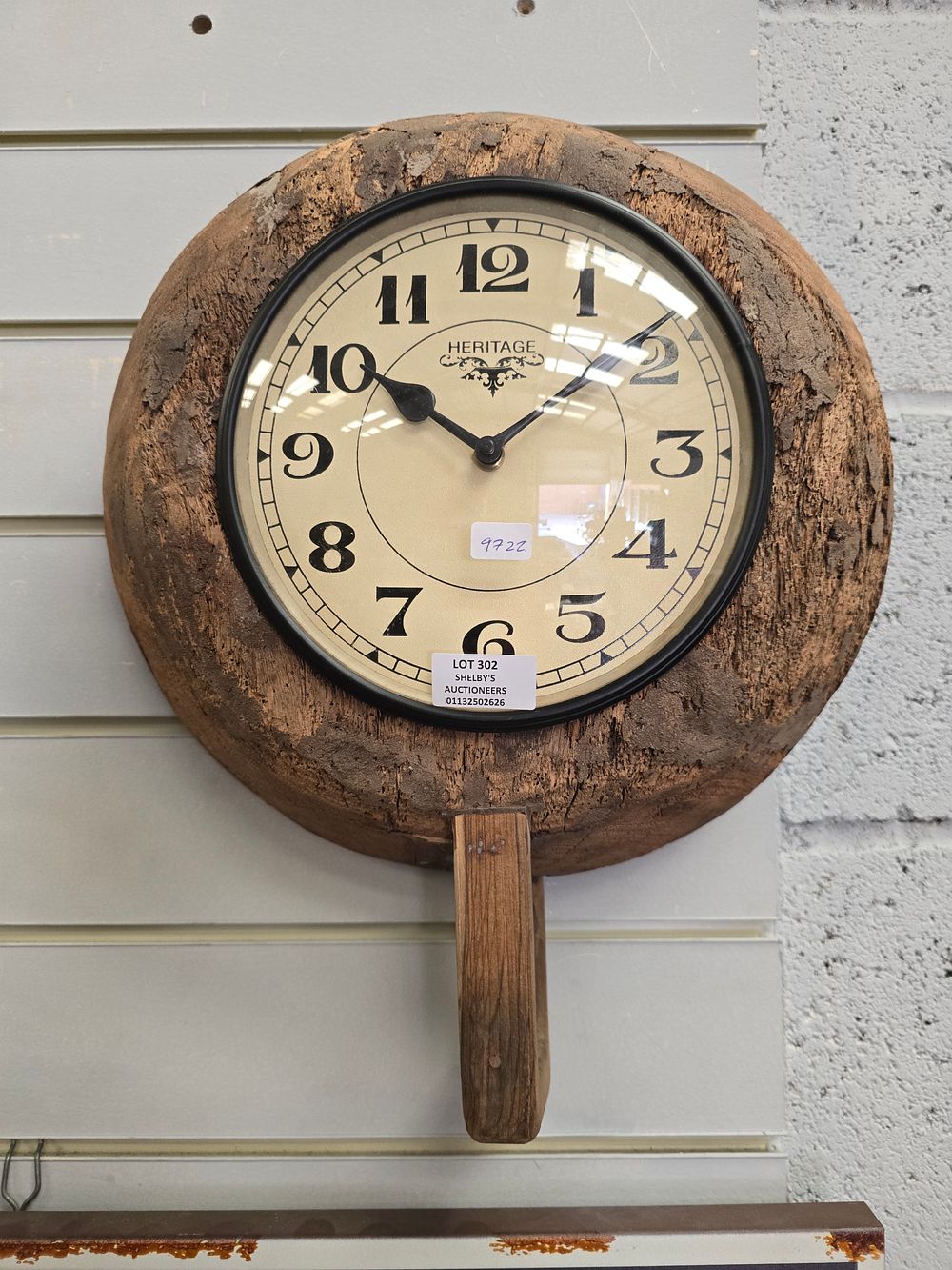 Lot 302: 1 X WOODEN SALVAGE CLOCK