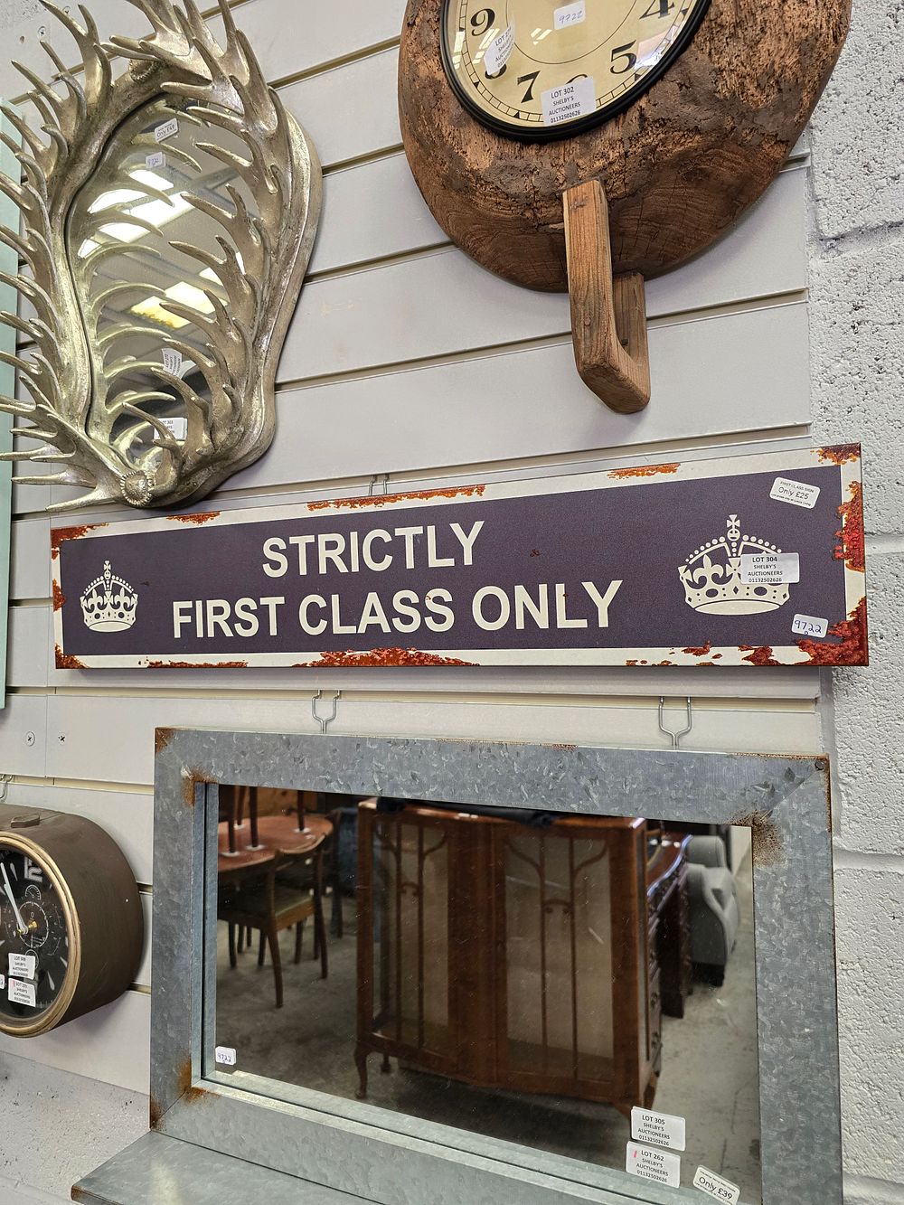Lot 304: 1 X METAL WALL SIGN FIRST CLASS SIGN...