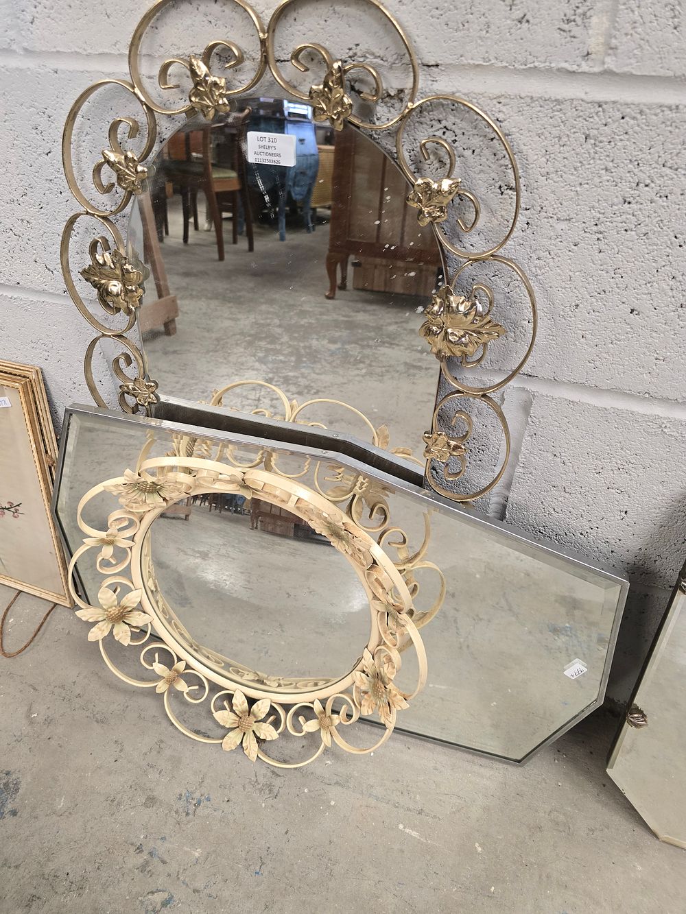 Lot 310: 3 X VARIOUS AGE WALL MIRRORS