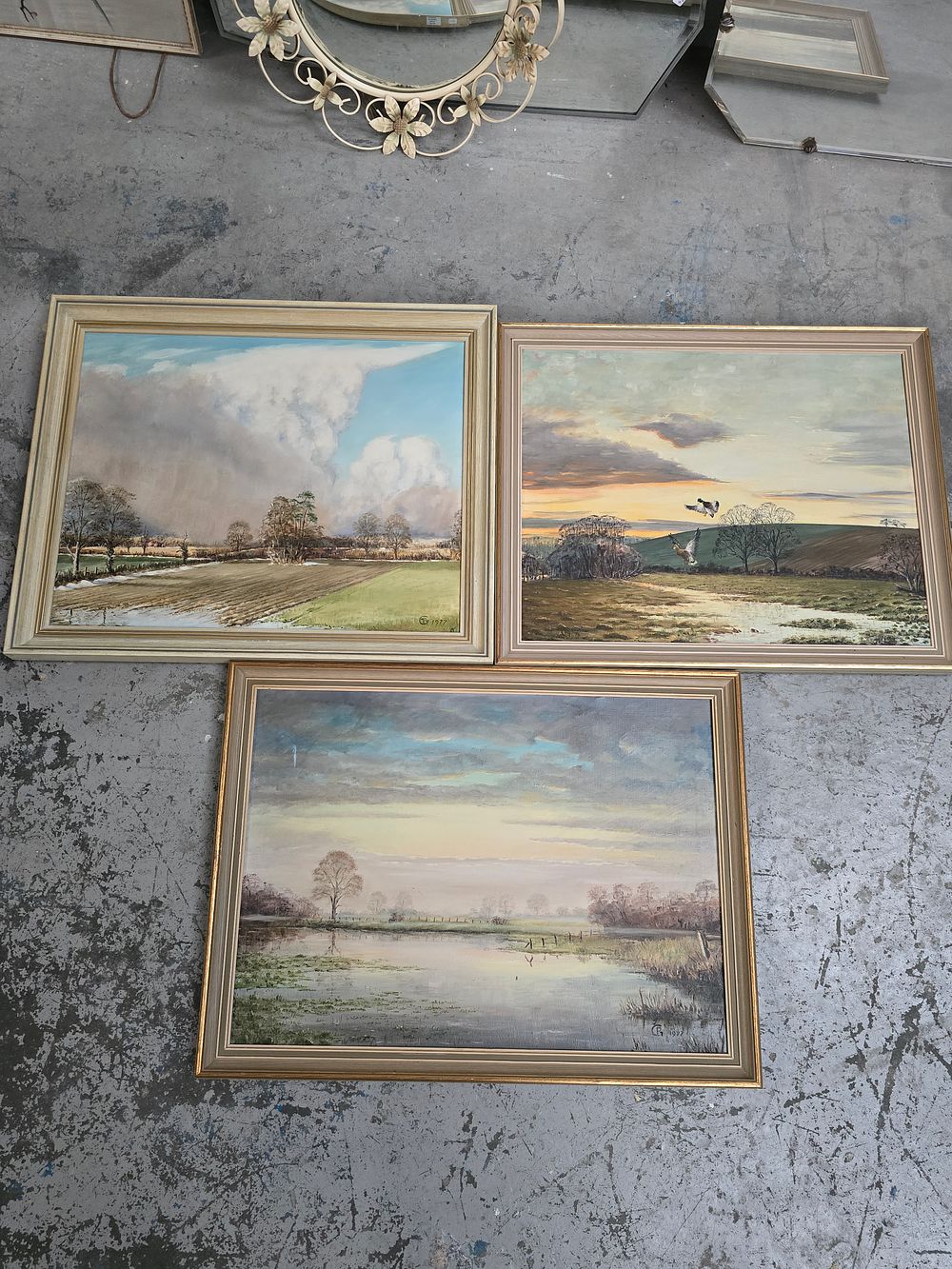 Lot 317: 3 X 1970S ACRYLIC ON CANVAS PAINTINGS