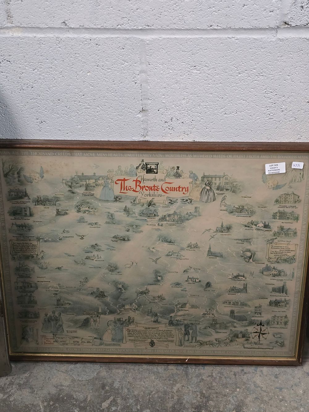 Lot 321: HOWARTH AND BRONTE COUNTRY YORKSHIRE MAP