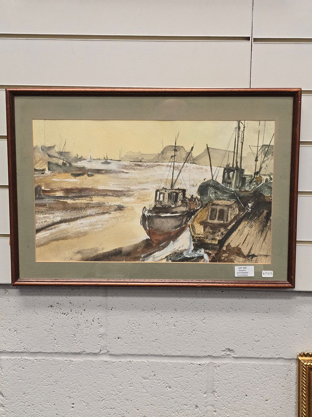 Lot 329: 1 X FRAMED WATER COLOUR BOAT SCENE UNOWN...
