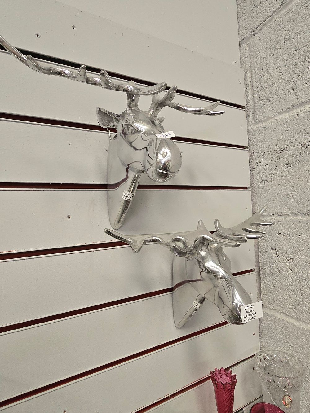 Lot 402: 2 X METAL MOUSE HEAD BUST WALL HANGINGS