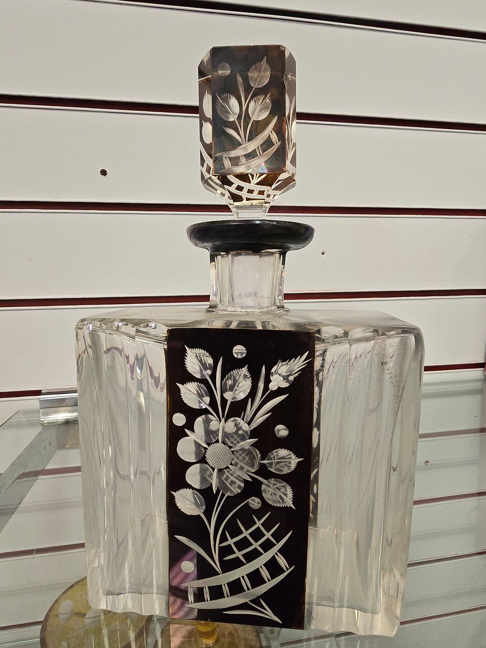 Lot 407: 1 X LARGE BOHEMIA STYLE GLASS DECANTER