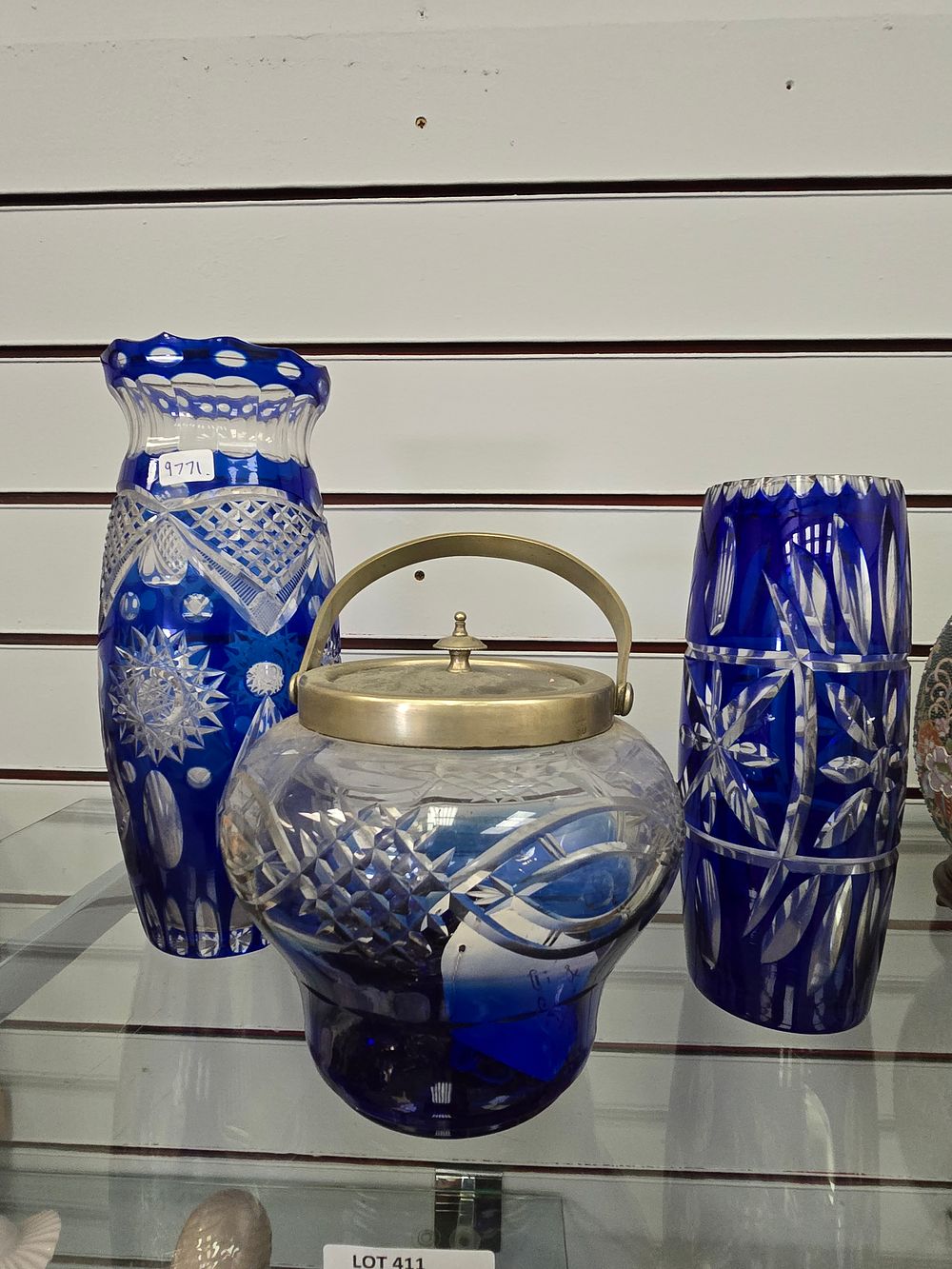 Lot 411: SELECTION OF BLUE BOHEMIA STYLE GLASS WARE ITEMS