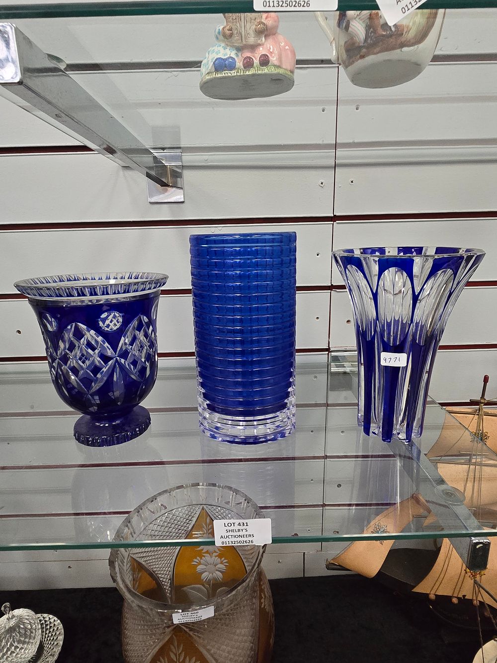 Lot 431: SELECTION OF BLUE BOHEMIA STYLE GLASS WARE ITEMS