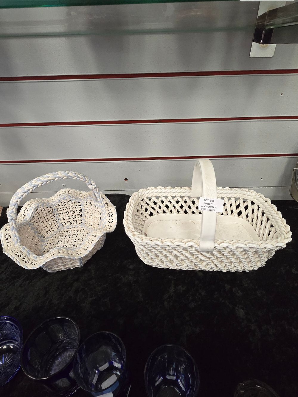 Lot 444: 2 X POTTERY WARE BASKETS