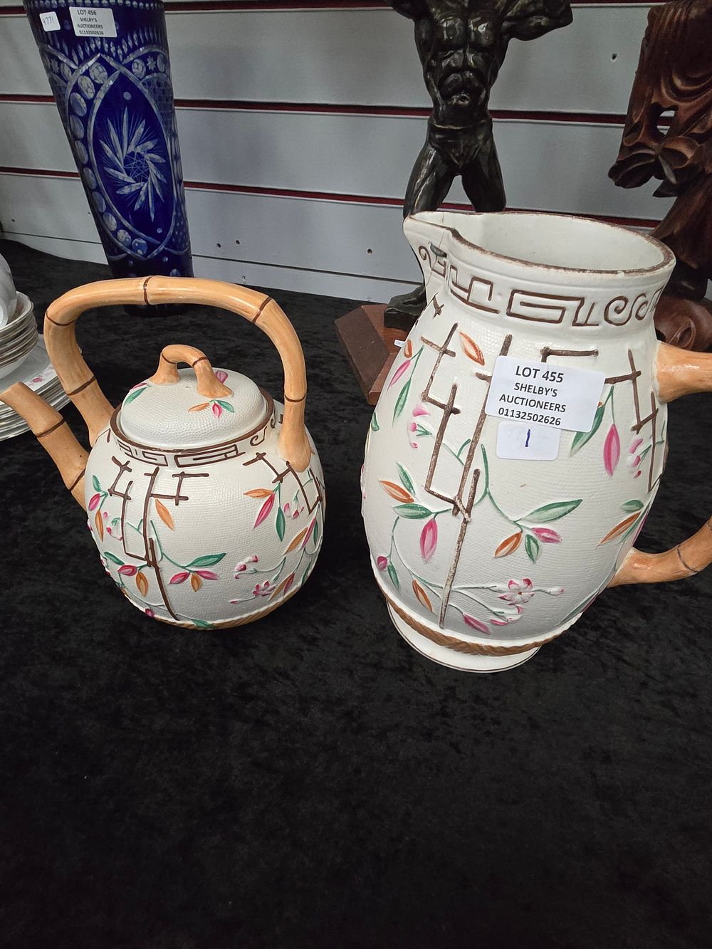 Lot 455: 1 X VICTORIAN ORIETAL STYLE TEA POT AND...
