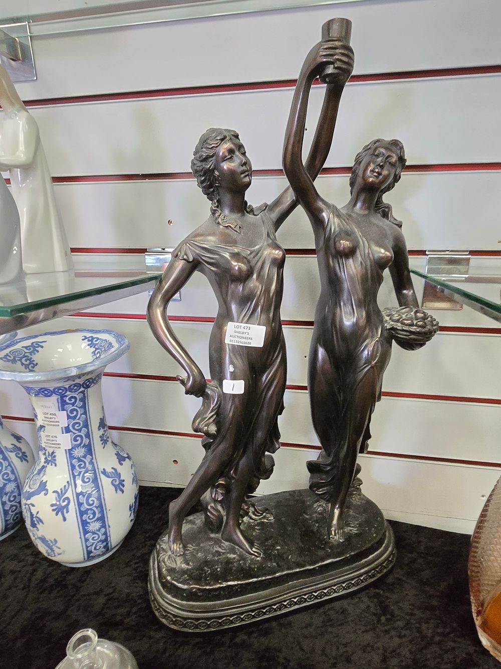 Lot 473: 1 X PLASTER CAST GRECIAN LADY FIGURINES