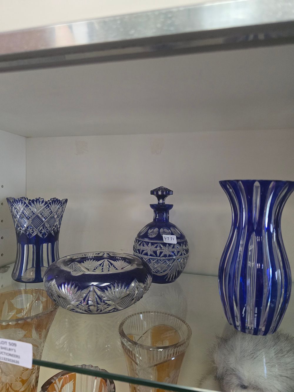 Lot 509: SELECTION OF BLUE BOHEMIA STYLE GLASS WARE ITEMS