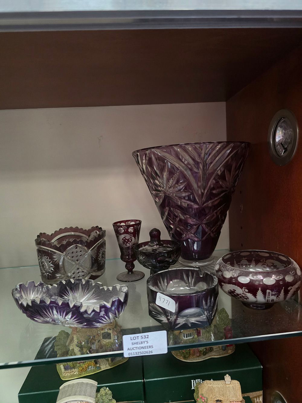 Lot 532: SELECTION OF PURPLE BOHEMIA STYLE GLASS WARE ITEMS