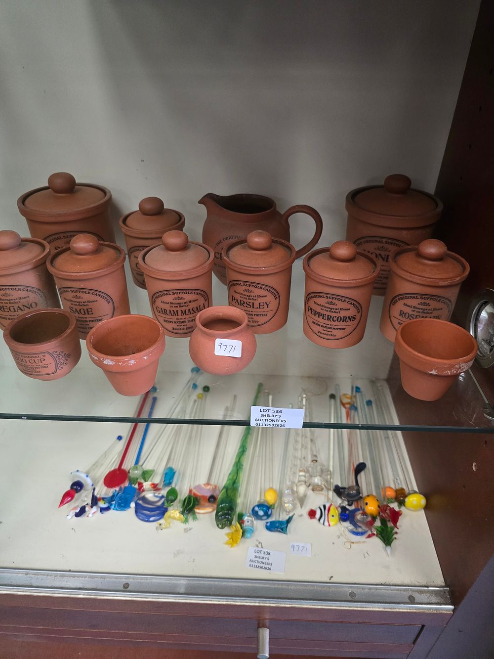 Lot 536: SELECTION OF TERRACOTTA HERB AND SPICE POTS