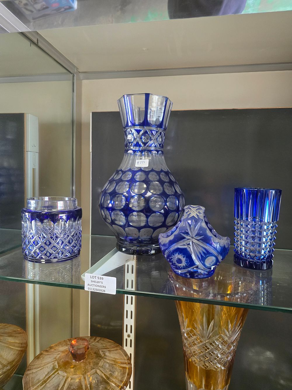Lot 539: SELECTION OF BLUE BOHEMIA STYLE GLASS WARE ITEMS