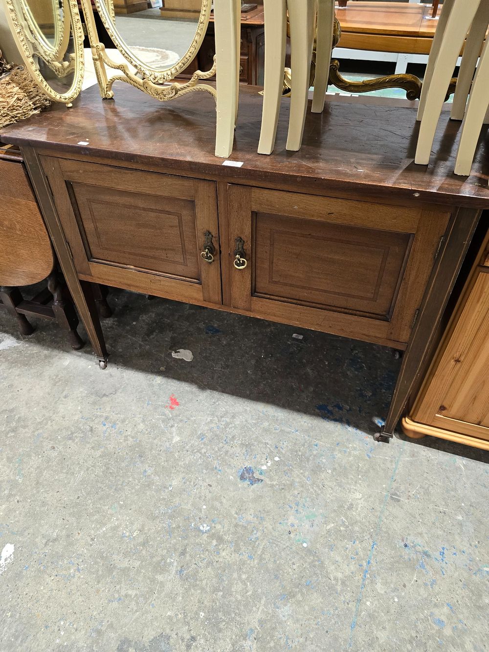 Lot 53: 1 X EDWARDIAN INLAID MAHOGANY WASH STAND NO...