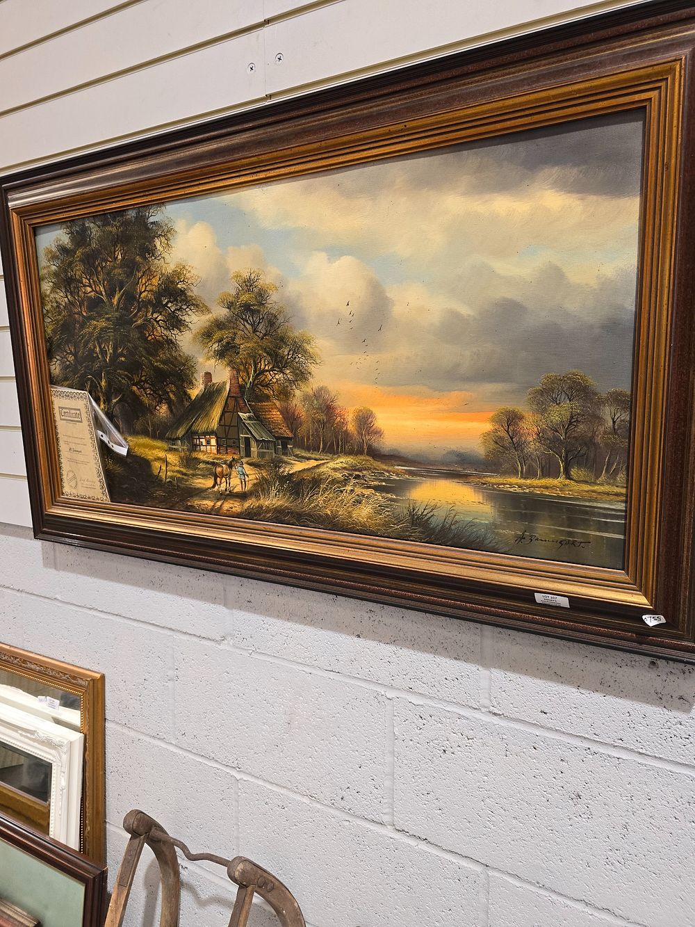 Lot 107: 1 X LARGE H BAUMGART OIL ON CANVAS...