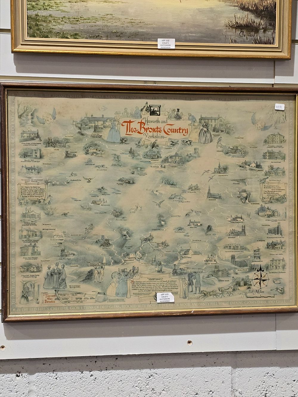 Lot 113: 1 X VINTAGE HOWARTH AND BRONTE COUNTRY MAP
