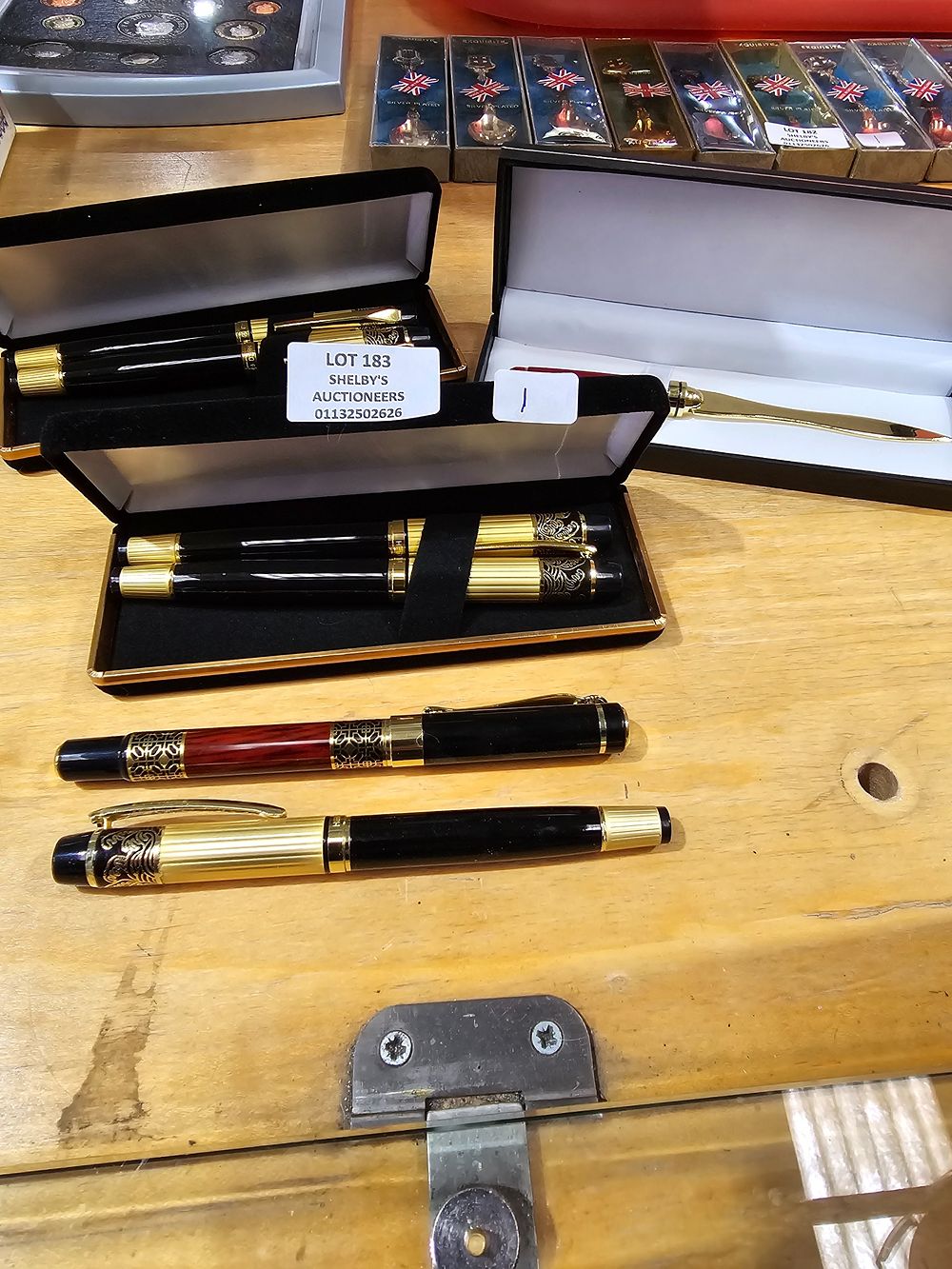 Lot 183: 2 X BOXED PEN SETS WITH LETTER OPENER...