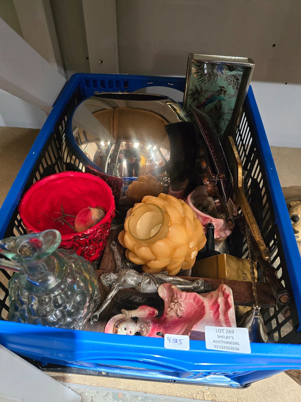 Lot 269: SELECTION OF CANDLES WITH POTTERY WARE ITEMS