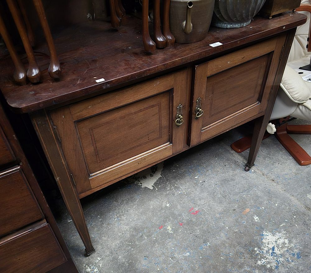 Lot 46: 1 X EDWARDIAN INLAID MAHOGANY WASH STAND NO...