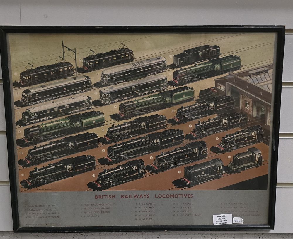 Lot 108: 1 X VINTAGE FRAMED BRITISH RAILWAY TRAINS PRINT