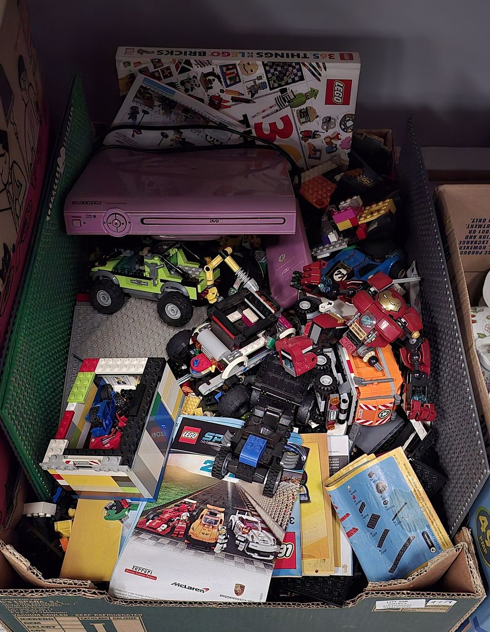 Lot 208: 1 X BOX CONTAINING LEGO WITH CURTIS DVD...