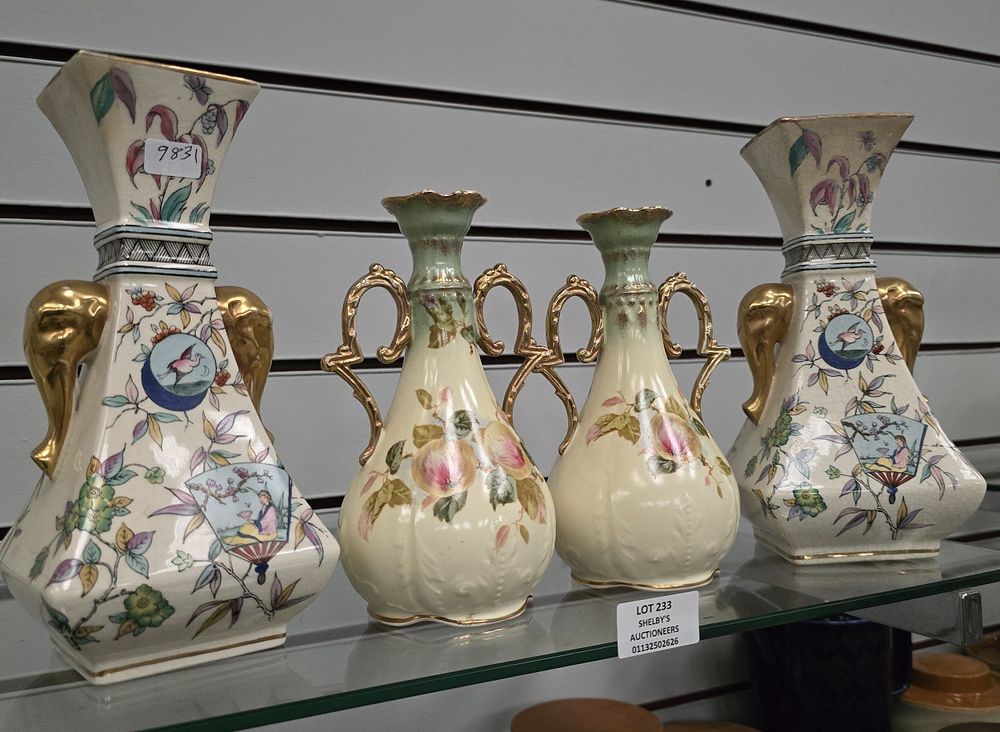 Lot 233: 1 X PAIR OF CHRISTOPHER DRESSER VASES WITH...