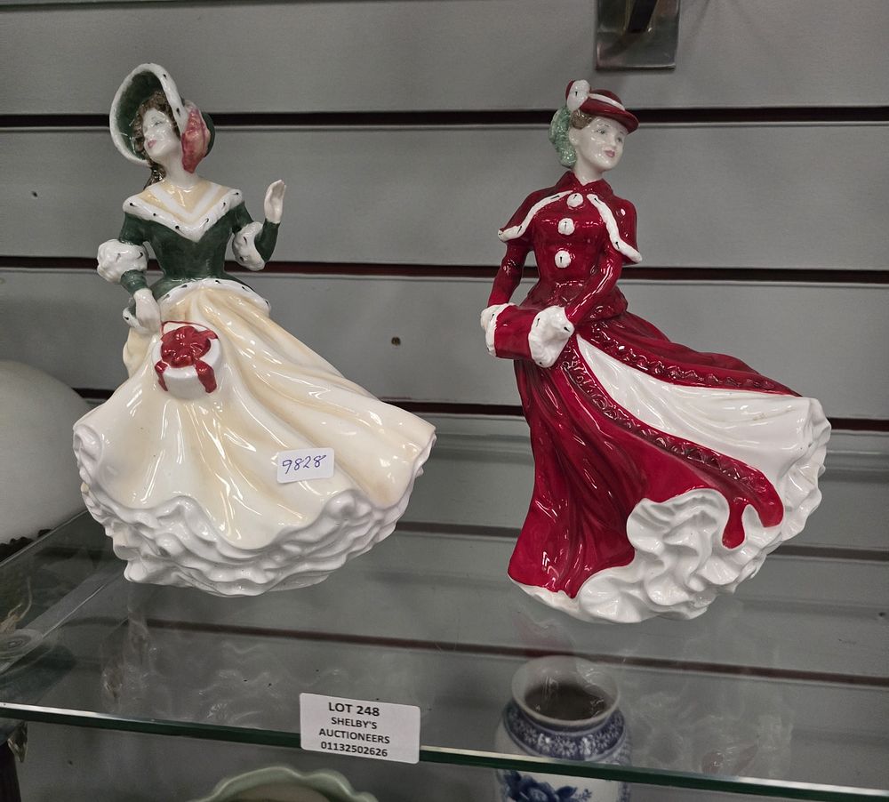 Lot 248: 2 X ROYAL DOULTON LADY FIGURINES CHRISTMAS DAY