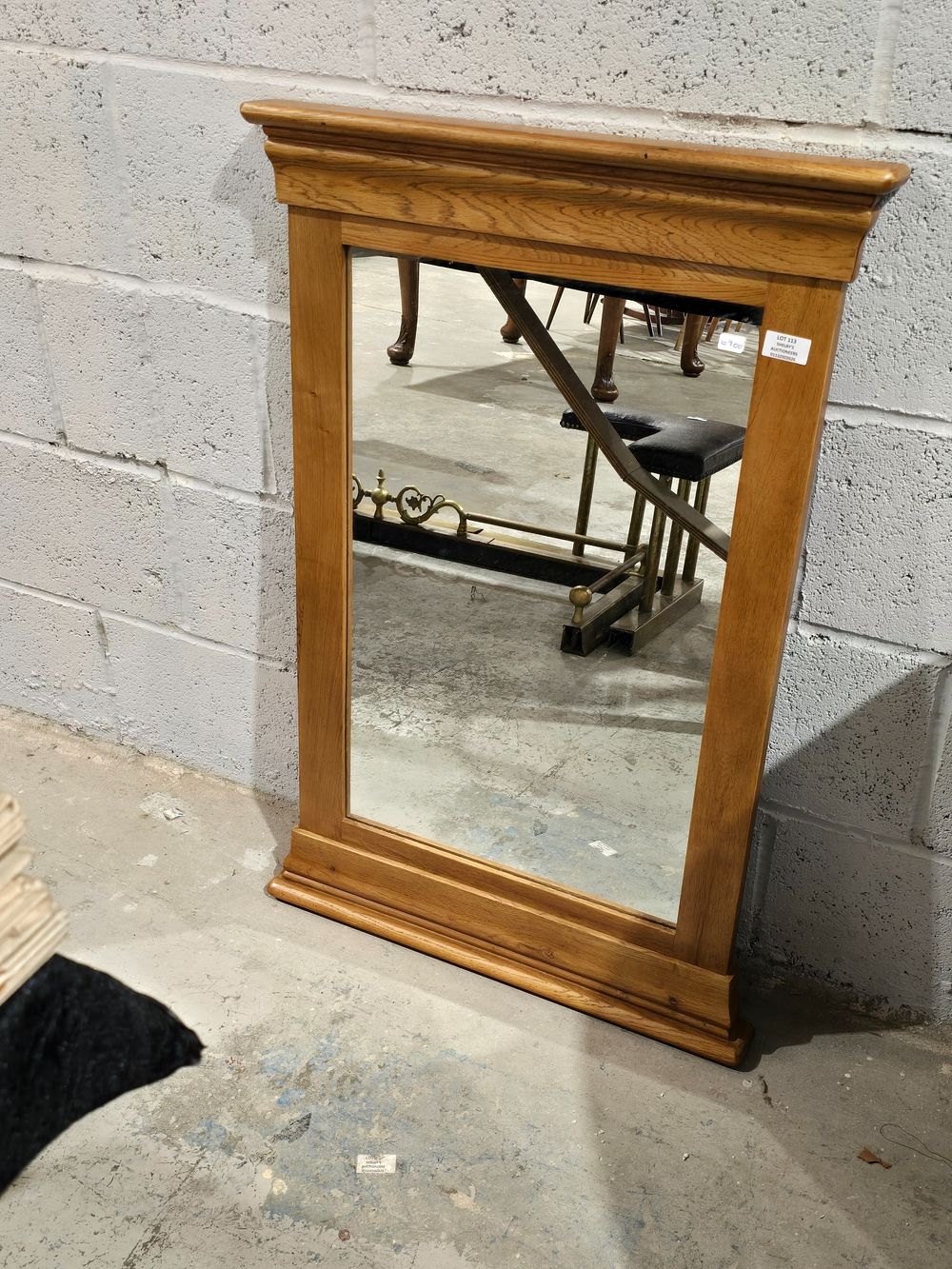 Lot 113: 1 X OAK JB GLOBAL MIRROR 35 INCH...