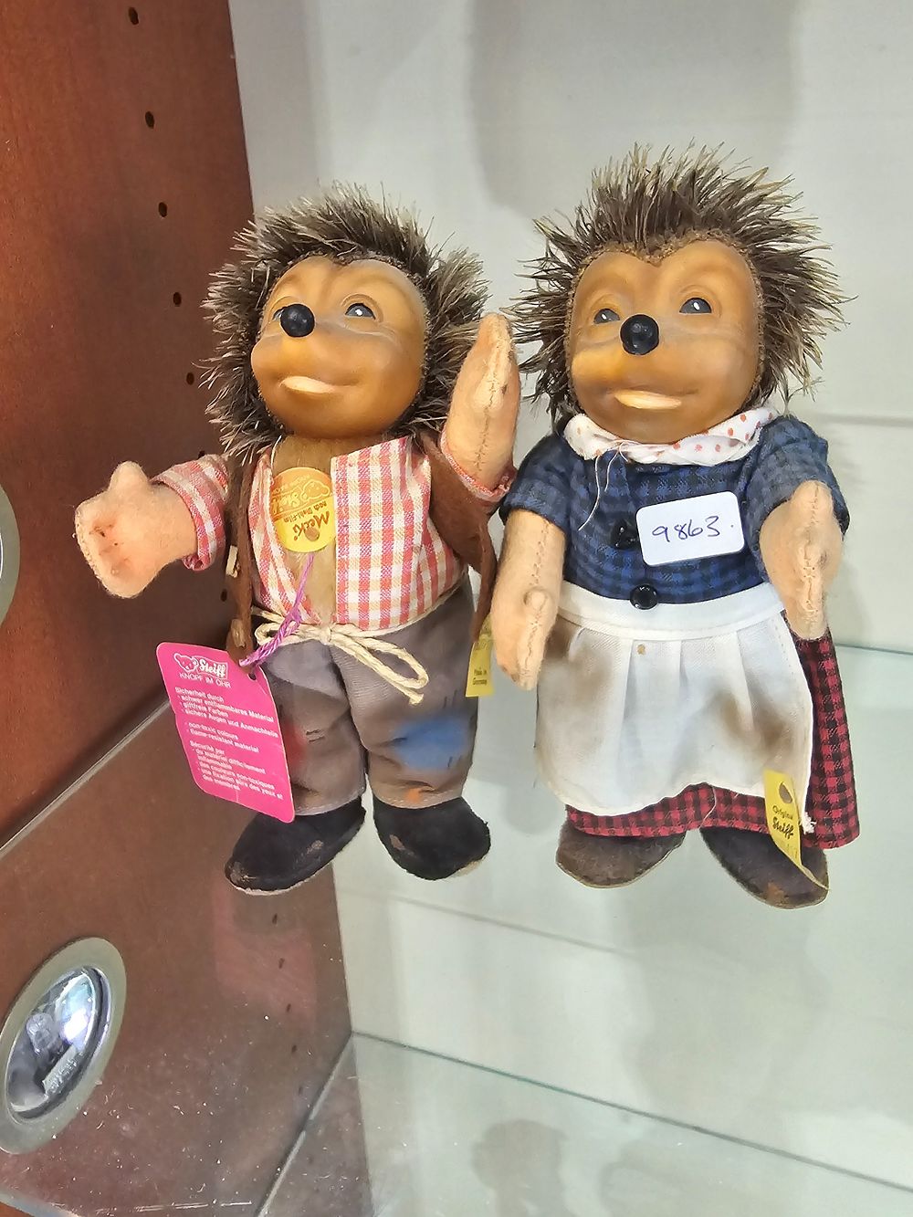 Lot 144: 2 X MEKI STEIFF HEDGE HOG FIGURE WITH...