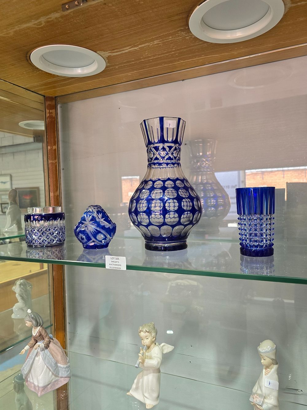 Lot 165: 4 X VARIOUS BLUE BOHEMIA STYLE GLASS WARE...