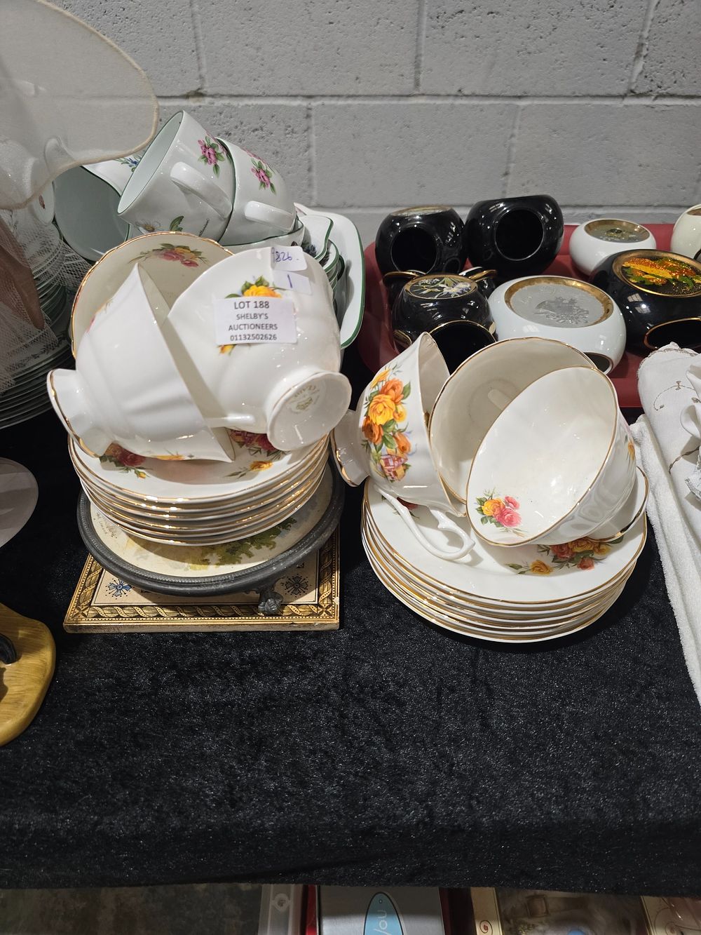 Lot 188: 18 PIECES OF CLAIRE BONE CHINA TEA SET...