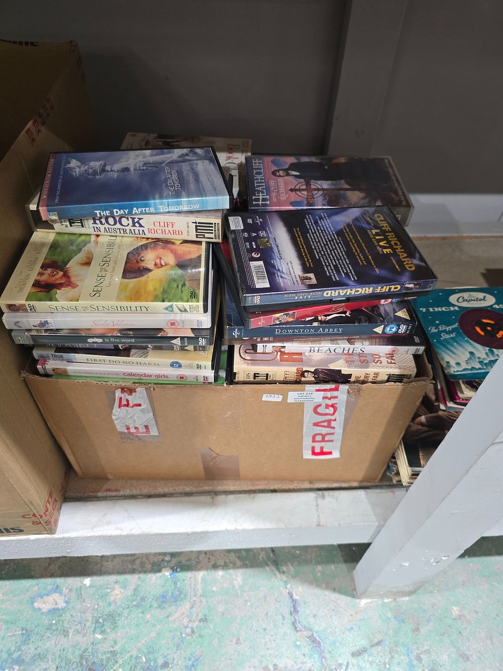 Lot 214: 1 X BOX CONTAINING DVDS WITH VARIOUS VIDEOS